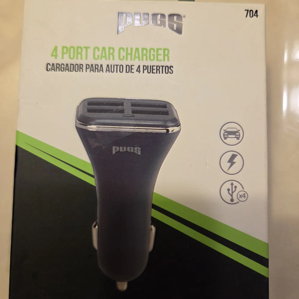 PUGS 4-Port Car Charger in